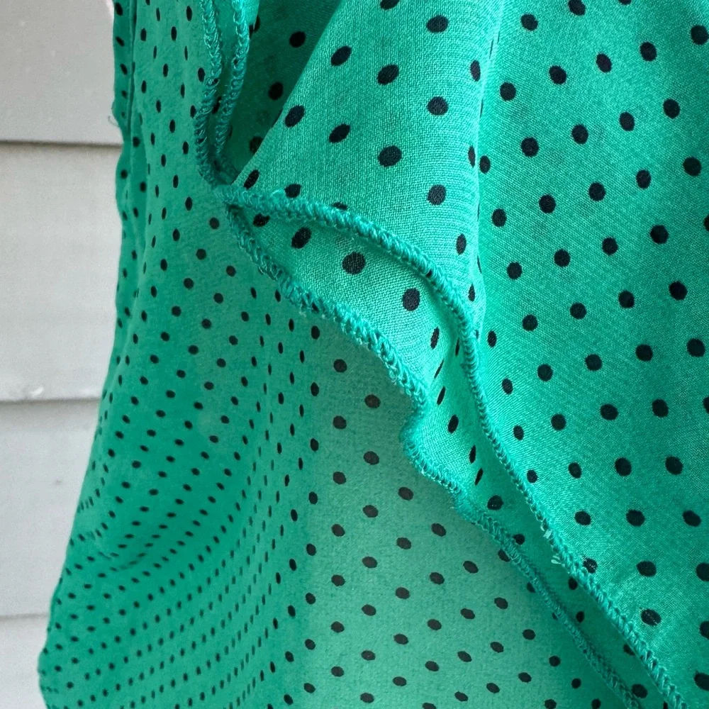 Green Polka Dot Ruffle Top - Picture 4 of 7